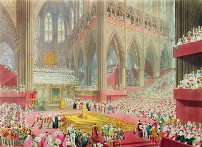 The Coronation of King George IV: The Recognition, 19th July 1821, engraved by Matthew Dubourg, 1822 by James Stephanoff